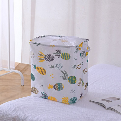 75L didelės talpos medvilninis lininis nešvarių skalbinių krepšelis sulankstomas kvadratinis vandeniui atsparus organizatorius kibiras nešvarių drabužių laikymo krepšelis