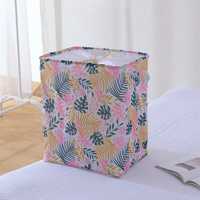 75L didelės talpos medvilninis lininis nešvarių skalbinių krepšelis sulankstomas kvadratinis vandeniui atsparus organizatorius kibiras nešvarių drabužių laikymo krepšelis