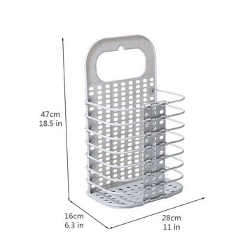Кошница за мръсно пране Кошница за съхранение на пране Сгъваема кошница за пране, монтирана на стена Домашна баня Кошница за съхранение на мръсни дрехи