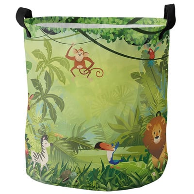 Miško gyvūnai Miškai Pelėda Lapė Elnias Nešvarių skalbinių krepšelis Sulankstomas vandeniui atsparus namų organizatorius krepšelis Drabužių Vaikų žaislų laikymo krepšelis