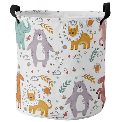 Miško gyvūnai Miškai Pelėda Lapė Elnias Nešvarių skalbinių krepšelis Sulankstomas vandeniui atsparus namų organizatorius krepšelis Drabužių Vaikų žaislų laikymo krepšelis