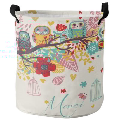 Miško gyvūnai Miškai Pelėda Lapė Elnias Nešvarių skalbinių krepšelis Sulankstomas vandeniui atsparus namų organizatorius krepšelis Drabužių Vaikų žaislų laikymo krepšelis