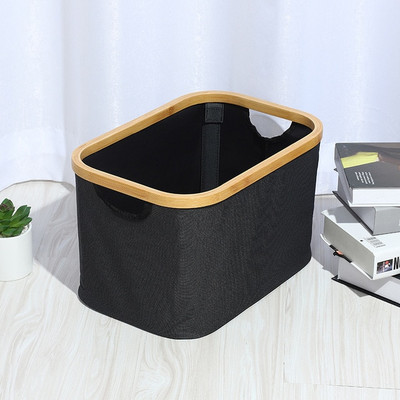 Skalbinių krepšelis Didelis bambuko nešvarių drabužių užtvaras su rankena vandeniui atsparus sulankstomas skalbinių laikiklis