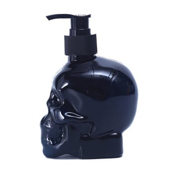 Дозатори за течен сапун Creative Skull Черни пластмасови бутилки с помпа за дезинфектант за ръце Бутилка с шампоан Лосион Консумативи за съхранение в банята