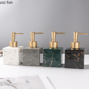 Marble Texture Square Portable Dispenser Soap Bath Supplies Bath Bottle Empty Bottle Golden Pressing Head Hand Sanitzer Bottle