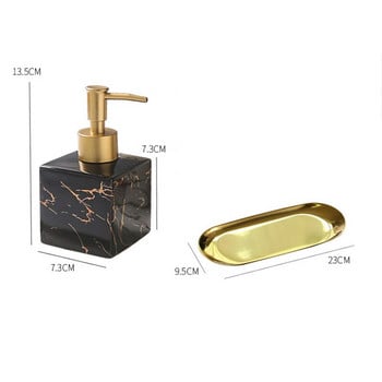 Marble Texture Square Portable Dispenser Soap Bath Supplies Bath Bottle Empty Bottle Golden Pressing Head Hand Sanitzer Bottle