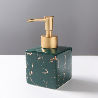 Marmurinės tekstūros kvadratinis nešiojamas muilo dozatorius vonios reikmenys šampūnas tuščias buteliukas Auksinės spaudimo galvutės rankų dezinfekavimo buteliukas