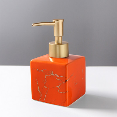 Marmurinės tekstūros kvadratinis nešiojamas muilo dozatorius vonios reikmenys šampūnas tuščias buteliukas Auksinės spaudimo galvutės rankų dezinfekavimo buteliukas