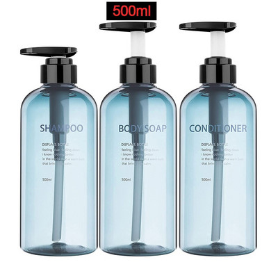3 bucăți/set loțiune tip apăsare flacon gol 300 ml/500 ml șampon pentru baie recipient cu emulsie de mare capacitate dozator de săpun lichid