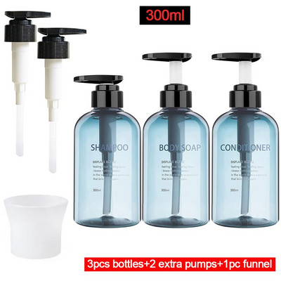 3 bucăți/set loțiune tip apăsare flacon gol 300 ml/500 ml șampon pentru baie recipient cu emulsie de mare capacitate dozator de săpun lichid