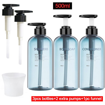 3 bucăți/set loțiune tip apăsare flacon gol 300 ml/500 ml șampon pentru baie recipient cu emulsie de mare capacitate dozator de săpun lichid