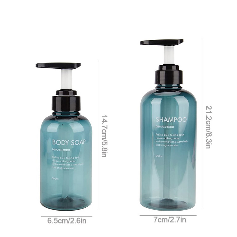 3 bucăți/set loțiune tip apăsare flacon gol 300 ml/500 ml șampon pentru baie recipient cu emulsie de mare capacitate dozator de săpun lichid