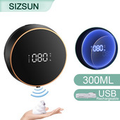 Индукционен безконтактен автоматичен дозатор за сапун Висяща стена Интелигентен инфрачервен сензор Автоматично разпенване Безплатен дезинфектант за ръце Инструмент