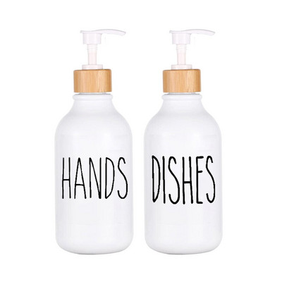 Vonios kambario šampūno dozatoriaus buteliukas su vandeniui atspariomis etiketėmis indų muilo dozatorius, skirtas virtuvės kriauklei, užpildomas skysto losjono indelis