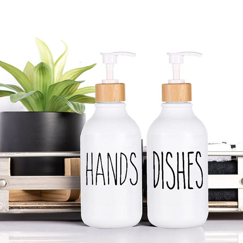 Vonios kambario šampūno dozatoriaus buteliukas su vandeniui atspariomis etiketėmis indų muilo dozatorius, skirtas virtuvės kriauklei, užpildomas skysto losjono indelis