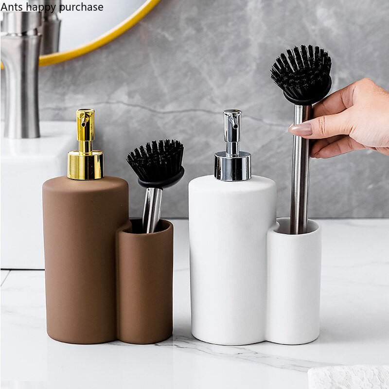 Sticle de loțiune din ceramică multifuncțională Borcan de depozitare Sticle de dezinfectant de mâini cu dublu scop Dozator de săpun Sticle de șampon pentru baie