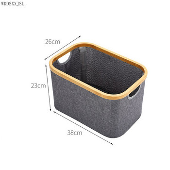 WDDSXXJSL голям капацитет кошница за съхранение на мръсни дрехи бамбукова дървена дръжка плат сгъваема кошница за съхранение на мръсни дрехи домашен декор