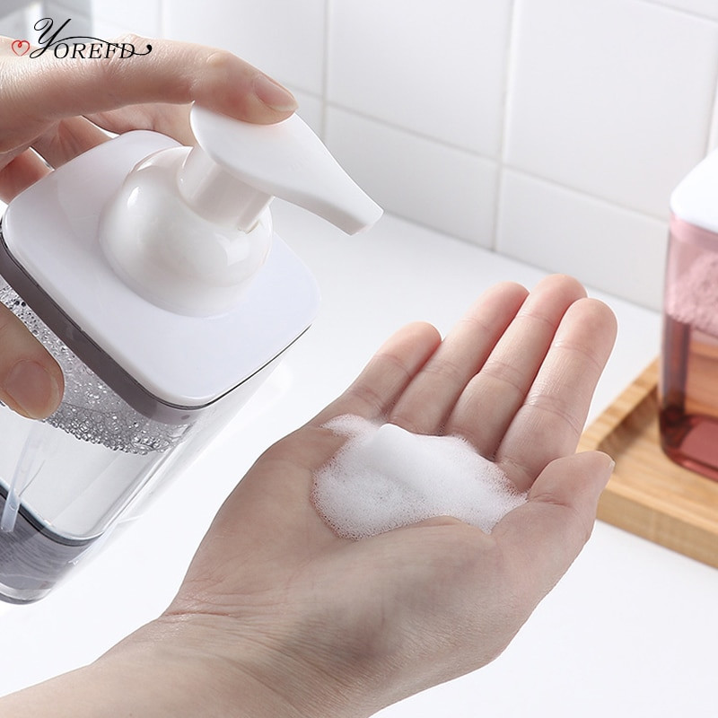 OYOREFD 420 мл прозрачна пяна помпа бутилки почистващ препарат за лице дезинфектант за ръце бутилки сапун преса тип дозатор мус