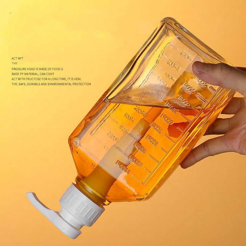 Dozator tekućine od 1600 ml s kamencem Prozirni deterdžent za pranje rublja Prazne boce Posuda za pohranu omekšivača za sirup od kave Bee Drip