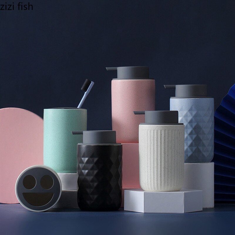 Керамична бутилка с лосион Консумативи за баня Дезинфектант за ръце Бутилка Контейнер с лосион Аксесоари за баня Натиснете, за да разпределите Бутилки