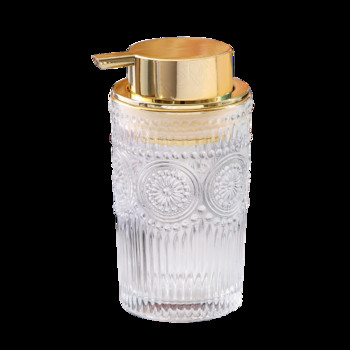 Relief Craft, γυάλινο μπουκάλι σαπουνιού χεριών Nordic Modern Golden Stroke Mousse Bubbler Μπουκάλια Διακόσμηση μπάνιου