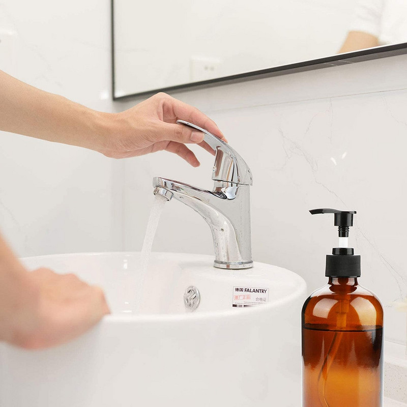 Кафяв стъклен дозатор за сапун 240 мл 480 мл бутилка за доставка в банята за шампоан душ гел балсам за коса обикновена бутилка с помпа за преса