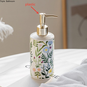 1 τεμ 430ml Υγρό Σαμπουάν Κεραμικά Μπουκάλι American Style Flower Pattern Home Lotion Bottle Dispenser Προμήθειες μπάνιου ξενοδοχείου