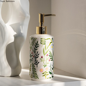 1 τεμ 430ml Υγρό Σαμπουάν Κεραμικά Μπουκάλι American Style Flower Pattern Home Lotion Bottle Dispenser Προμήθειες μπάνιου ξενοδοχείου