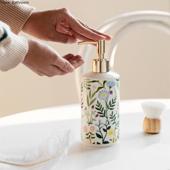 1 τεμ 430ml Υγρό Σαμπουάν Κεραμικά Μπουκάλι American Style Flower Pattern Home Lotion Bottle Dispenser Προμήθειες μπάνιου ξενοδοχείου