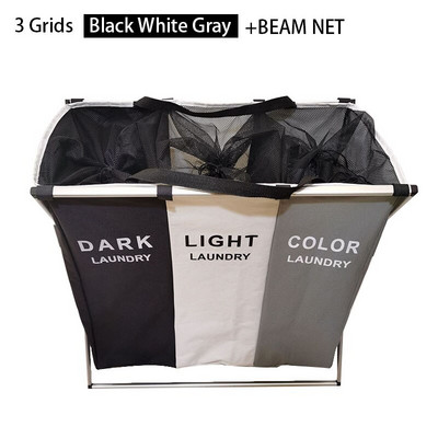 Atskiras skalbinių krepšelis su tinkliniu maišeliu Sulankstomas Oksfordo audinys Nešvarūs rūbai Tvarkyklė Vaikams Žaislai Namuose Įvairios prekės Sandėliavimas