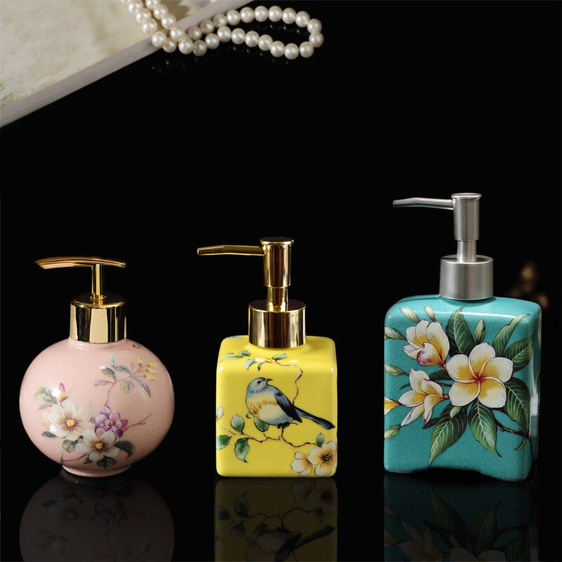 Sticlă de săpun din ceramică europeană Accesorii pentru baie Spumă Dozator de săpun Loțiune de bucătărie Dezinfectant pentru mâini Sticla de șampon de depozitare