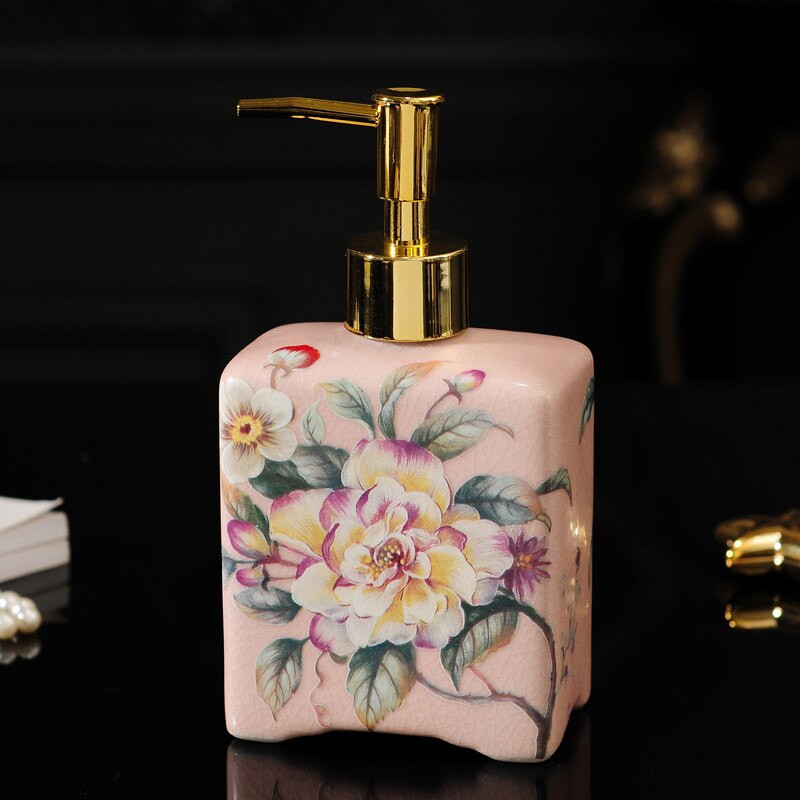 Sticlă de săpun din ceramică europeană Accesorii pentru baie Spumă Dozator de săpun Loțiune de bucătărie Dezinfectant pentru mâini Sticla de șampon de depozitare