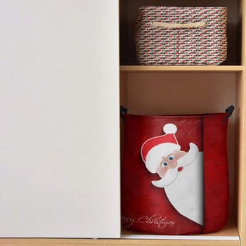 Дядо Коледа Коледа Кошница за мръсно пране Сгъваема кръгла водоустойчива кошница за домашен органайзер Облекло Кошница за съхранение на детски играчки