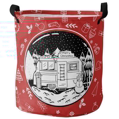 Kalėdų Senelio kalėdinis nešvarių skalbinių krepšelis Sulankstomas apvalus vandeniui atsparus namų organizatorius krepšelis Drabužiai Vaikų žaislų laikymo krepšelis