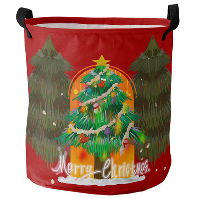 Kalėdų Senelio kalėdinis nešvarių skalbinių krepšelis Sulankstomas apvalus vandeniui atsparus namų organizatorius krepšelis Drabužiai Vaikų žaislų laikymo krepšelis