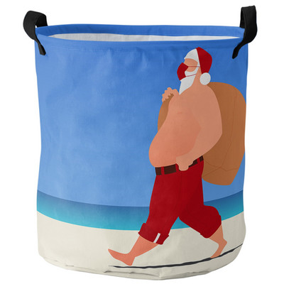 Kalėdų Senelio kalėdinis nešvarių skalbinių krepšelis Sulankstomas apvalus vandeniui atsparus namų organizatorius krepšelis Drabužiai Vaikų žaislų laikymo krepšelis