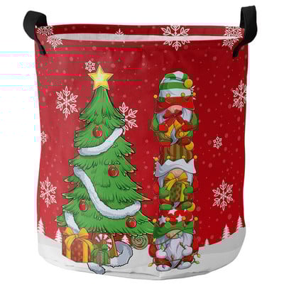 Kalėdų Senelio kalėdinis nešvarių skalbinių krepšelis Sulankstomas apvalus vandeniui atsparus namų organizatorius krepšelis Drabužiai Vaikų žaislų laikymo krepšelis