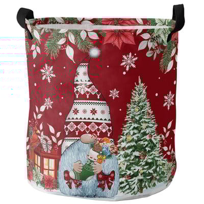 Kalėdų Senelio kalėdinis nešvarių skalbinių krepšelis Sulankstomas apvalus vandeniui atsparus namų organizatorius krepšelis Drabužiai Vaikų žaislų laikymo krepšelis