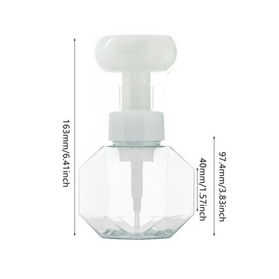 300ml Διανομέας υγρού σαπουνιού Flower Shape Foam Foaming Pump Empty Bottle Πλαστικό διαφανές μπουκάλι αφρόλουτρο αφρός μπουκάλι αντλίας