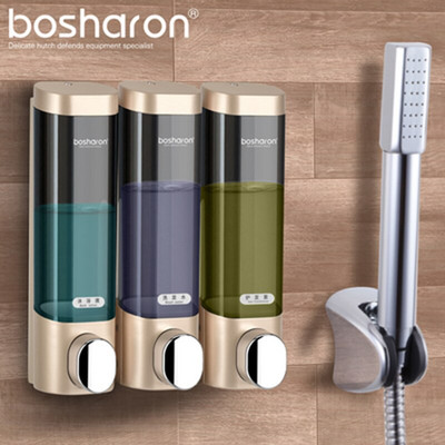 Дозатор за сапун Аксесоари за баня Монтирани на стена Бутилки за шампоан Тройни дозатори за перилен препарат Душ гел 300 мл Пластмасов домашен хотел