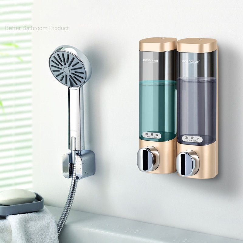 Дозатор за сапун Аксесоари за баня Монтирани на стена Бутилки за шампоан Тройни дозатори за перилен препарат Душ гел 300 мл Пластмасов домашен хотел