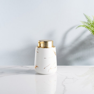 Golden Imitate márvány kerámia lotion palack nyomós típusú hordozható szappanadagoló sampon flakon tusfürdő tégely Fürdőszoba kellékek