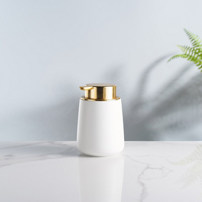 Golden Imitate márvány kerámia lotion palack nyomós típusú hordozható szappanadagoló sampon flakon tusfürdő tégely Fürdőszoba kellékek