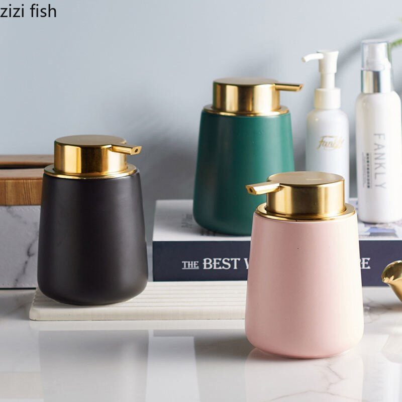 Golden Imitate márvány kerámia lotion palack nyomós típusú hordozható szappanadagoló sampon flakon tusfürdő tégely Fürdőszoba kellékek
