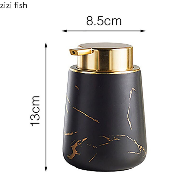 Golden Imitate márvány kerámia lotion palack nyomós típusú hordozható szappanadagoló sampon flakon tusfürdő tégely Fürdőszoba kellékek