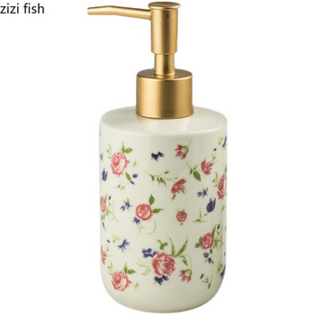 Американски ретро шарка на роза Керамичен дозатор за сапун Шампоан за баня Бутилиране на влага Домакински натискащ тип дозатор за сапун Декор