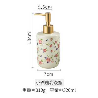 Amerikos retro rožinio rašto keraminio muilo dozatoriaus vonios kambario šampūnas drėgmės išpilstymas buitiniam stumiamojo tipo muilo dozatoriaus dekorui