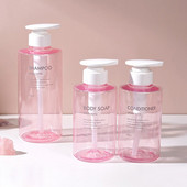 Fürdőszoba samponos flakon készlet préselhető cseretej tusfürdő töltőpalack kültéri utazási eszközökhöz 300ml/500ml