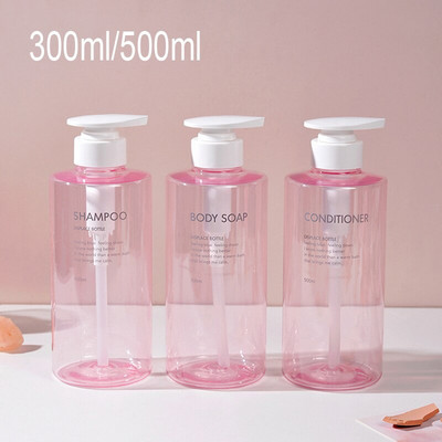 Fürdőszoba samponos flakon készlet préselhető cseretej tusfürdő töltőpalack kültéri utazási eszközökhöz 300ml/500ml