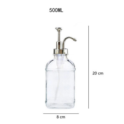 Скандинавска стъклена бутилка за лосион Бутилка за домашна баня Течен сапун Бутилка за шампоан Помпа за лосион Бутилка Държач за душ гел Празен контейнер